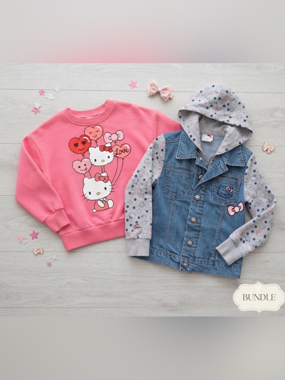 #62-Hello Kitty 2pc Girls Bundle - Sweatshirt & Jean Jacket
